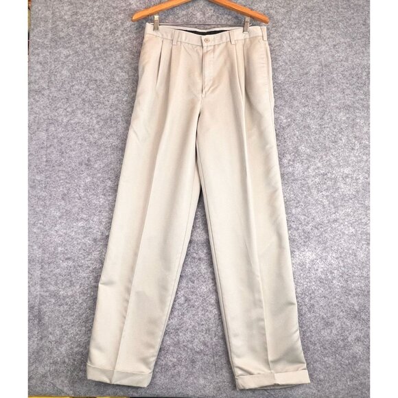 Mens Savane Mens 34x34 Beige Silkworks Luxury Touch Performance Dress Pants - Picture 11 of 11